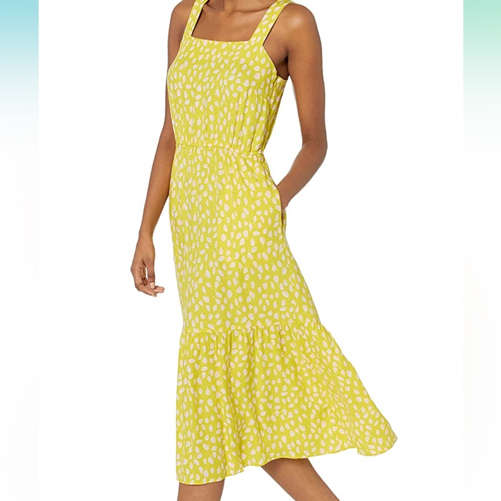Yellow & pink midi sun dress